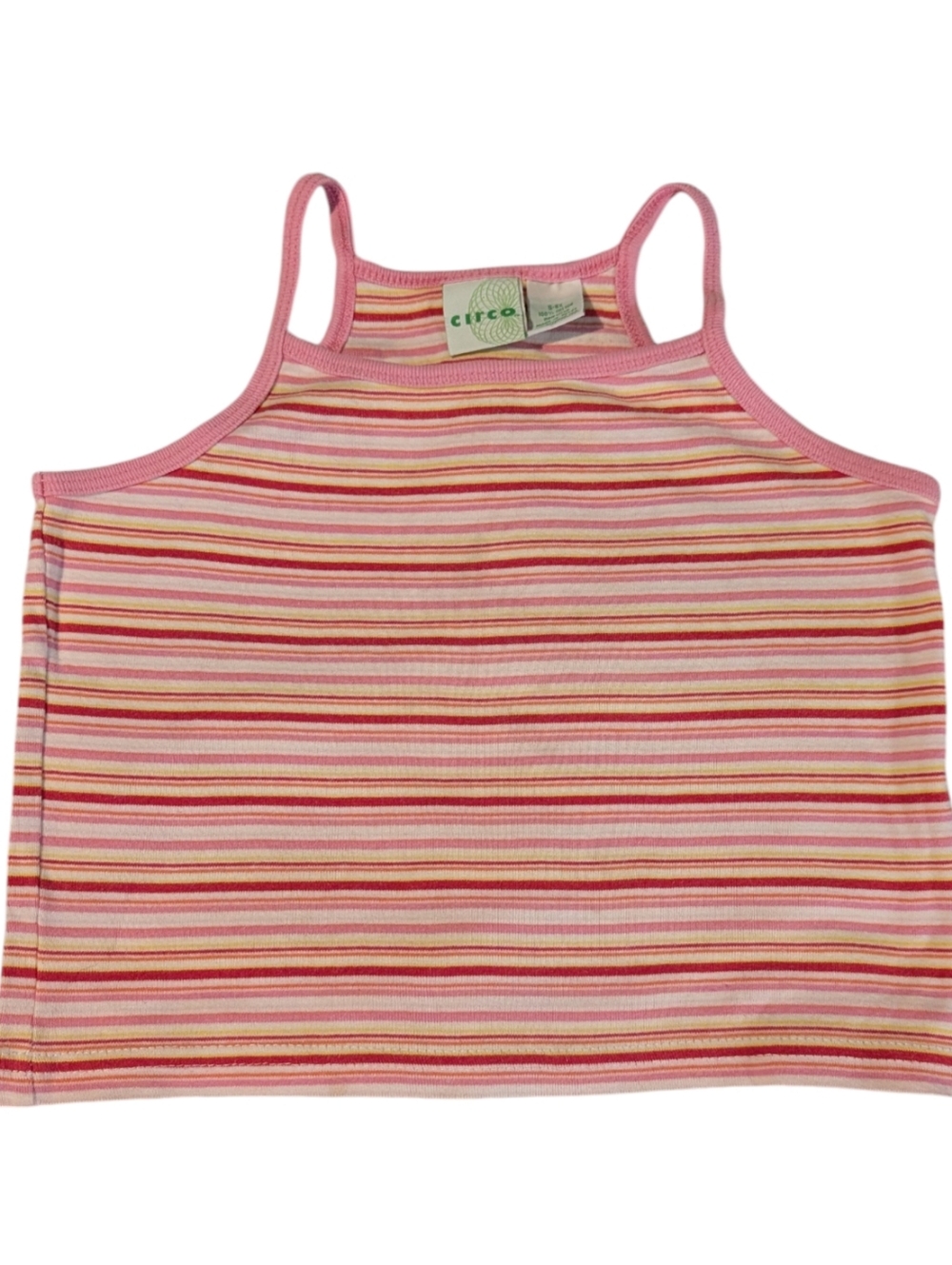 Circo Y2K Girls Pink Striped Cotton‎ Tank Top Size 6X